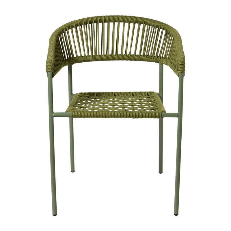 Tuinstoel gevlochten Capri met armleuning - groen