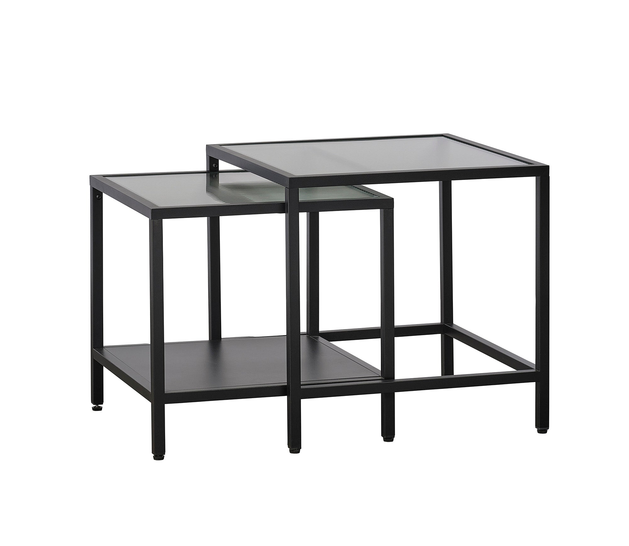 Rebellenclub Salontafel Omeo - 50 x 50 cm - Zwart - Set van 2