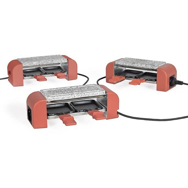 Appareil à raclette 2 personnes connectable DOC310R, 450W, Pierre naturelle, Rouge
