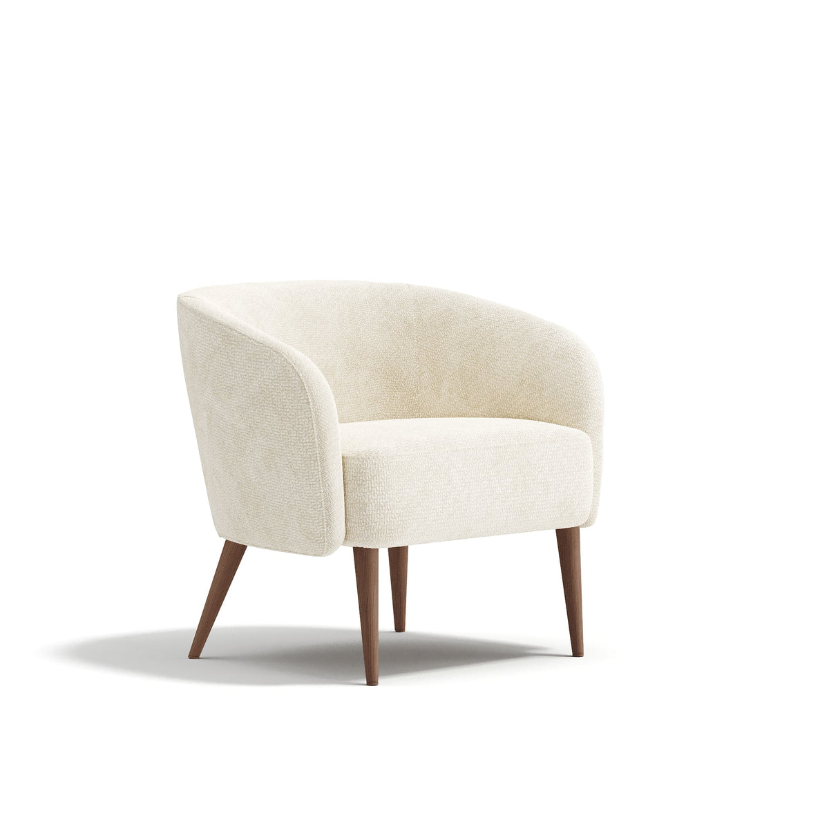 Premium Interiors - Leunstoel MILO - gekruld fluweel crème 73.5cm