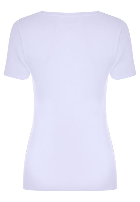 Womens White Fitted V-Neck Top