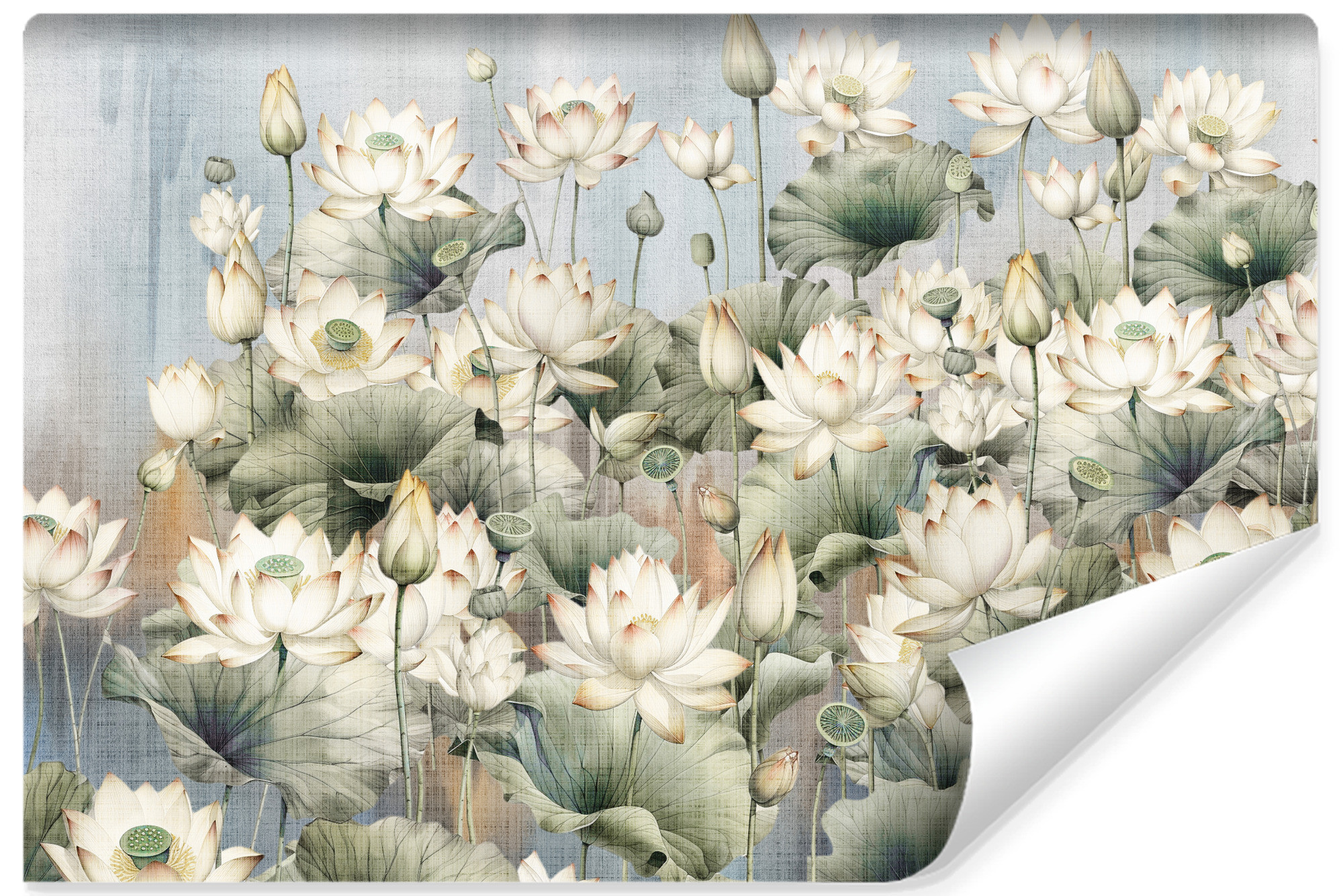 Fototapeta Do Jadalni Kwiaty i liście lotosu 135x90cm