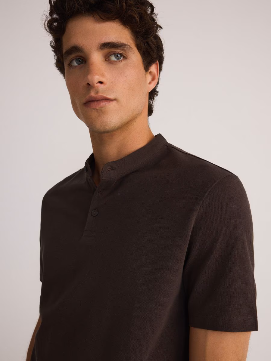 Stand-Up Collar Polo Shirt