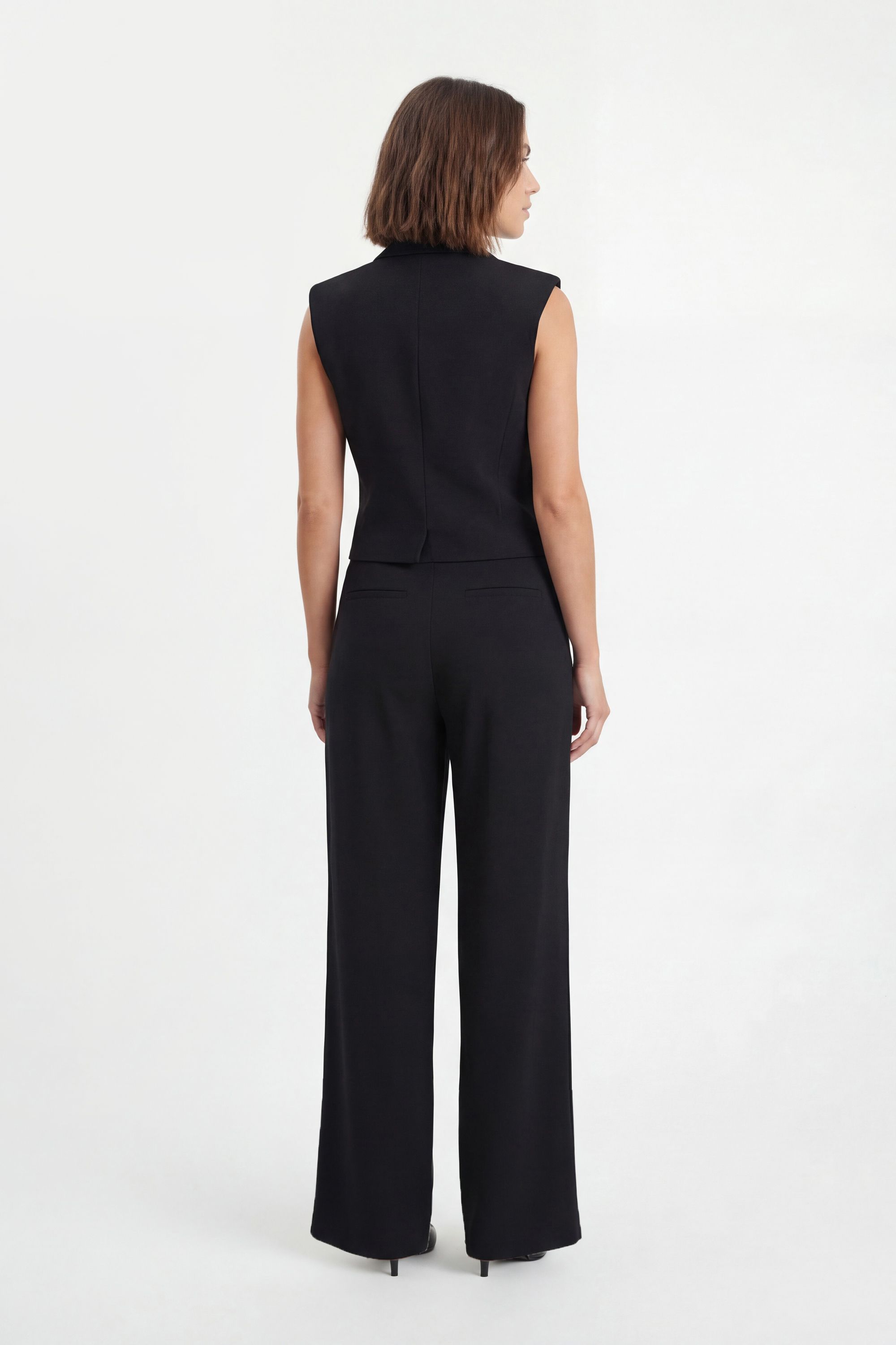 KarenMillen Petite Soft Tailored High Waist Wide Leg Trouser