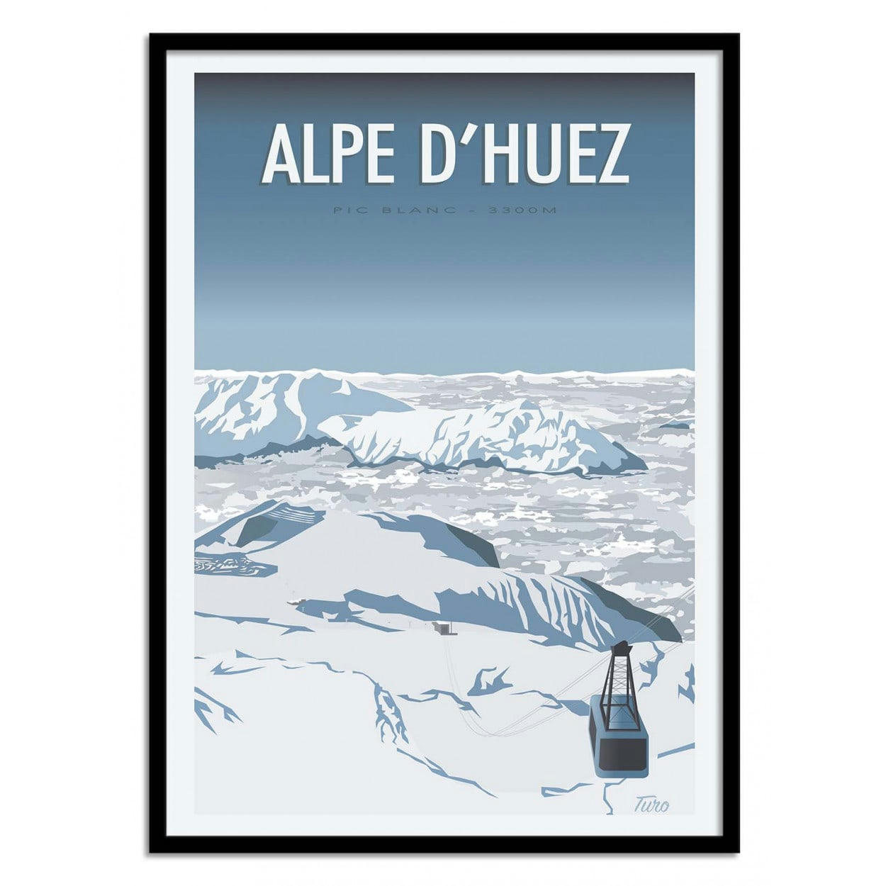 TUROMEMORIESSTUDIO - ALPE D'HUEZ - TURO - Affiche d'art 30 x 40 cm