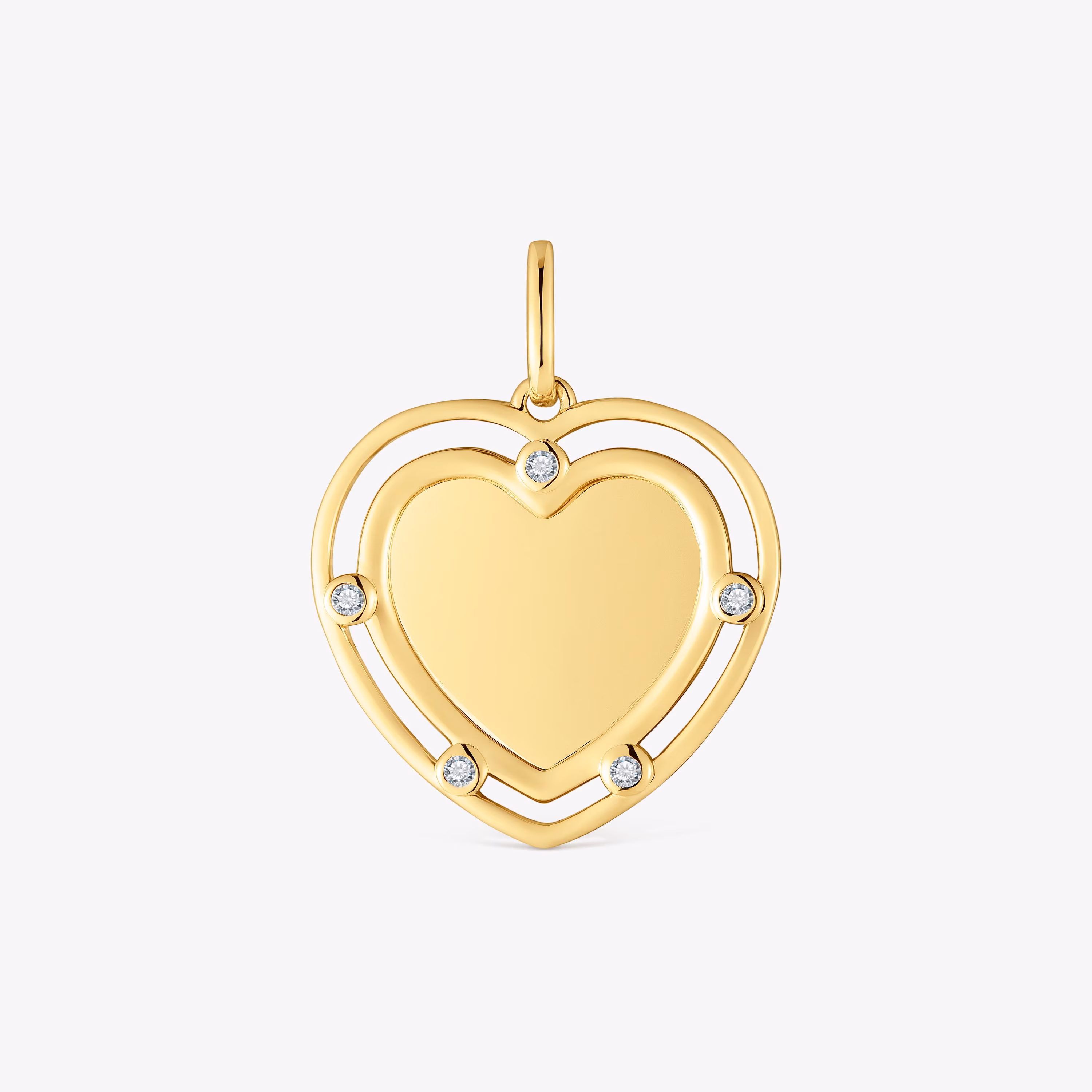 Colgante corazón con baño de oro 18 kt sobre plata y topacios Medallions
