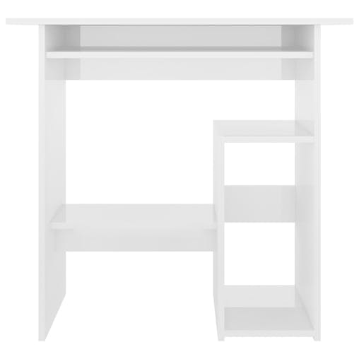 NNEVL Desk High Gloss White 80x45x74 cm Chipboard