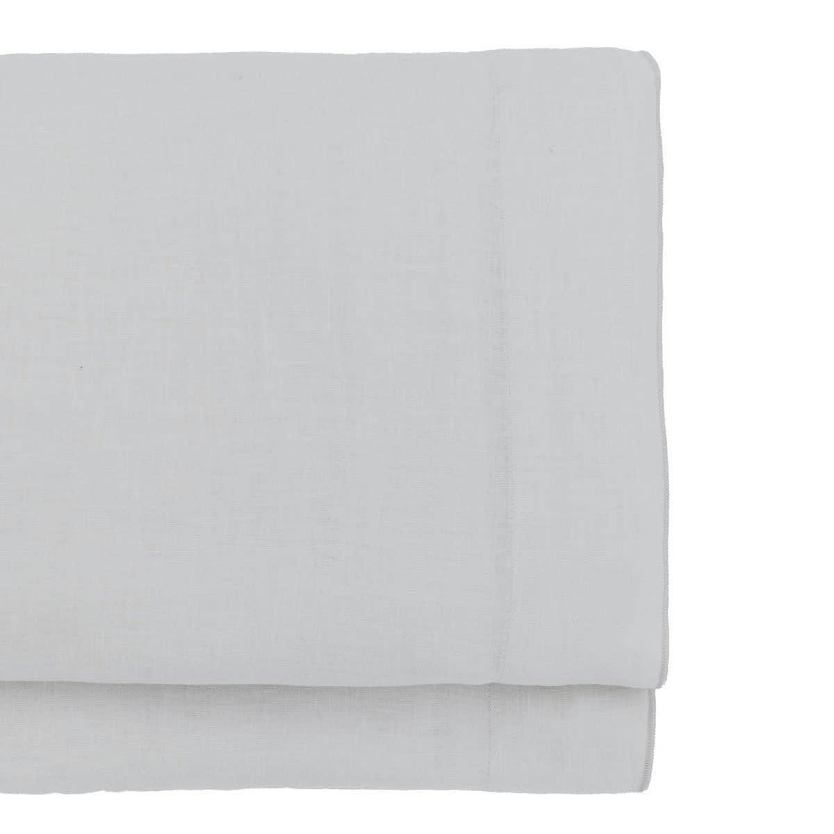 HORTENSE - Drap plat lin lavé  240x300 gris perle