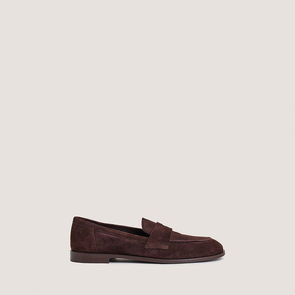 Mocassins à bouts rondsen velours marron | THELMA