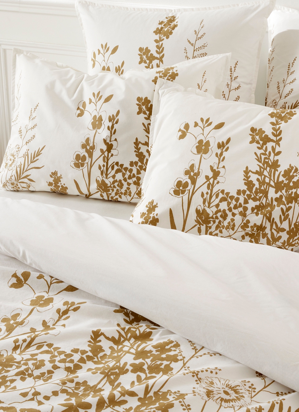 HOUSSE DE COUETTE à MOTIF FLORAL EN PERCALE GALET