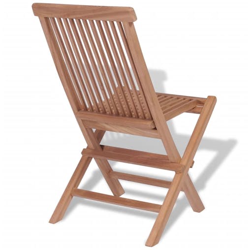 NNEVL Folding Garden Chairs 4 pcs Solid Teak Wood
