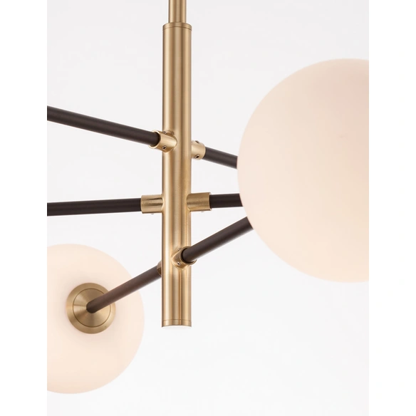 Pendelleuchte »Vitra «, LED, 6-flammig, goldfarben/weiß/schwarz