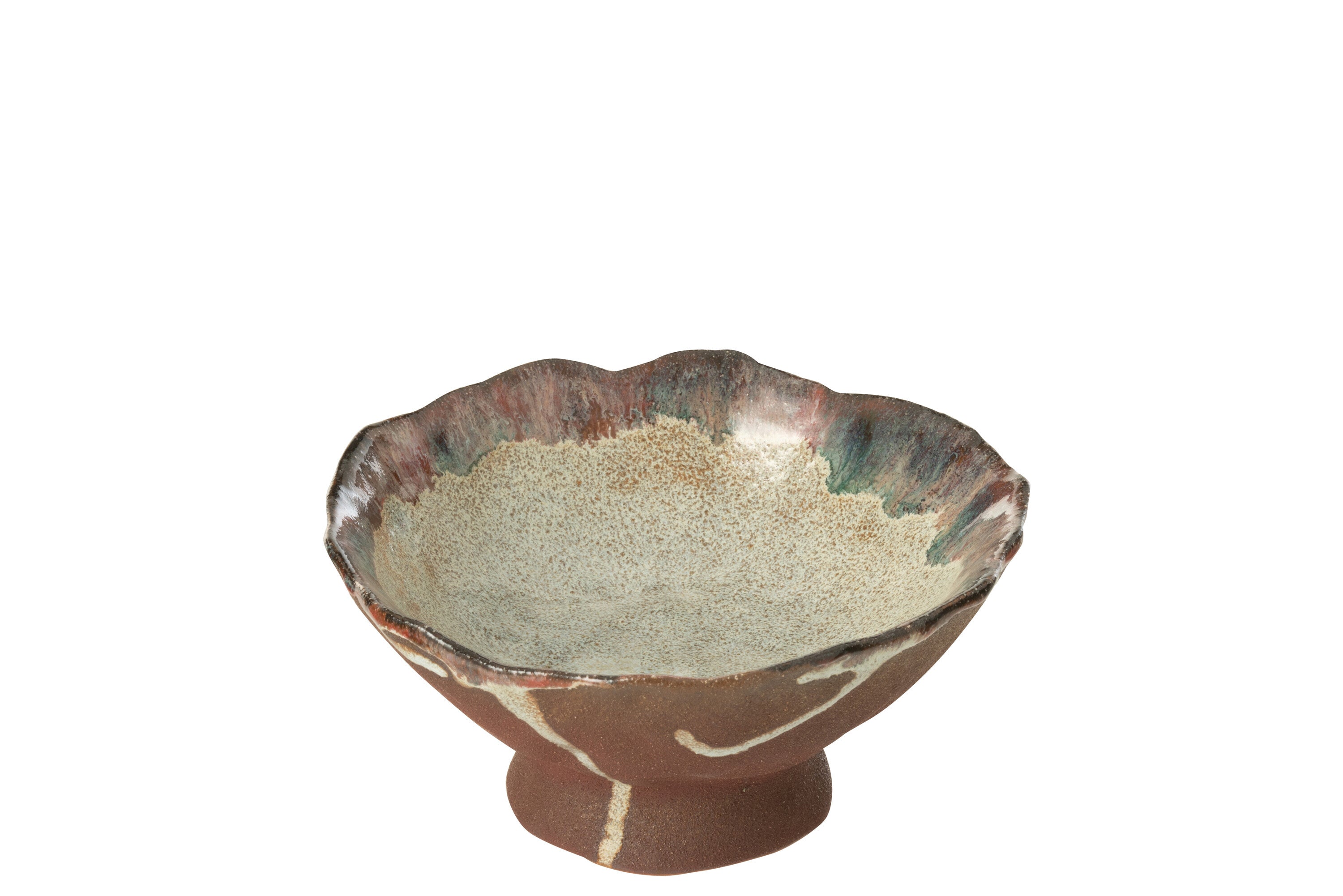 J-Line plateau Decoratief Naga - keramiek - roest bruin - small