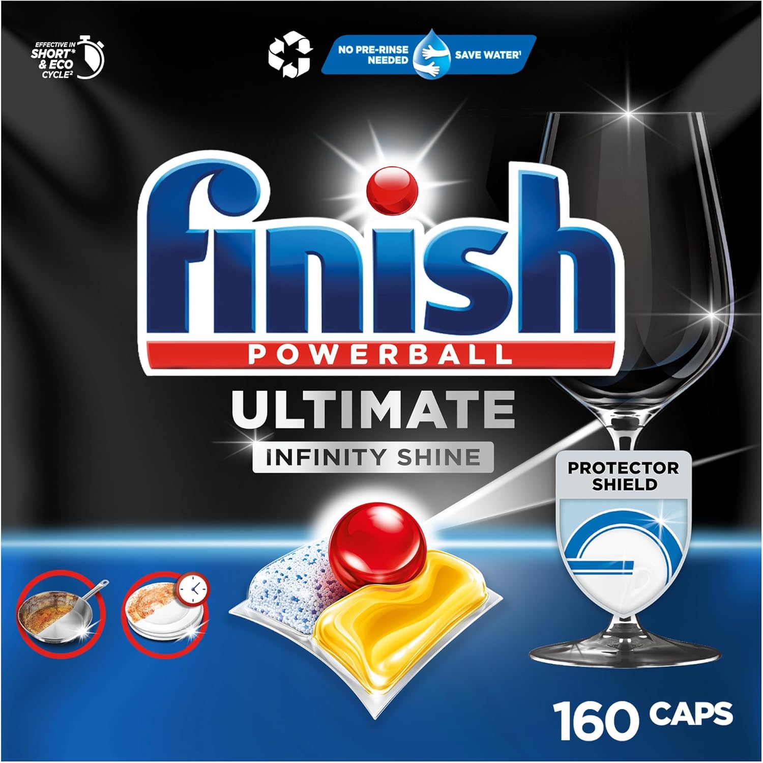 Finish Ultimate Infinity Shine Citrus Dishwasher Tablets - Dishwasher Tablets for Ultimate Cleaning, Grease Dissolving Power and Shine with Protective Shield