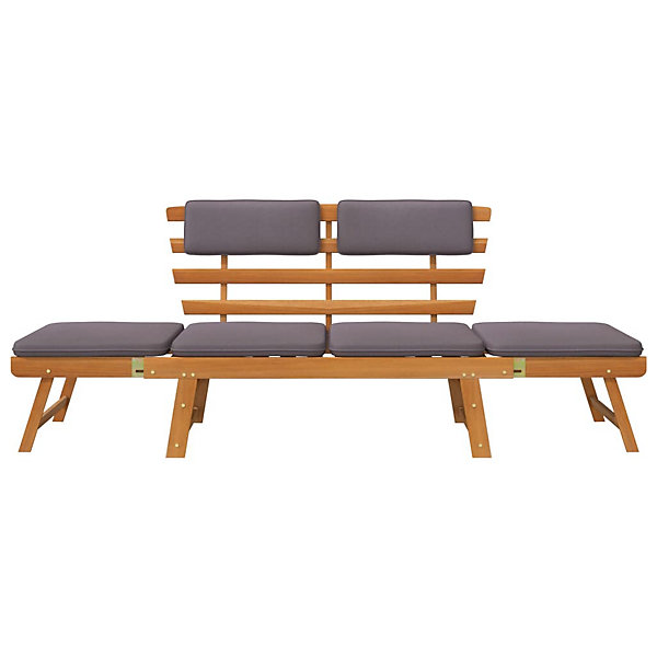 Chaise longue 190 cm avec coussin bois Helloshop26