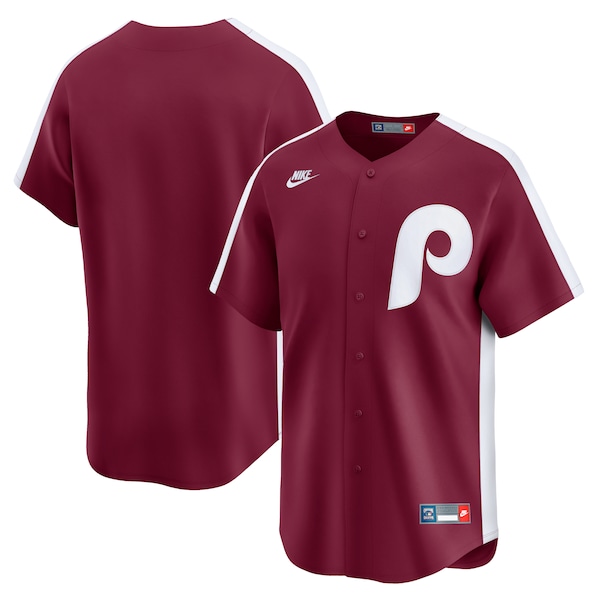 Philadelphia Phillies Nike Cooperstown Collection Limited  Custom Jersey - Burgundy