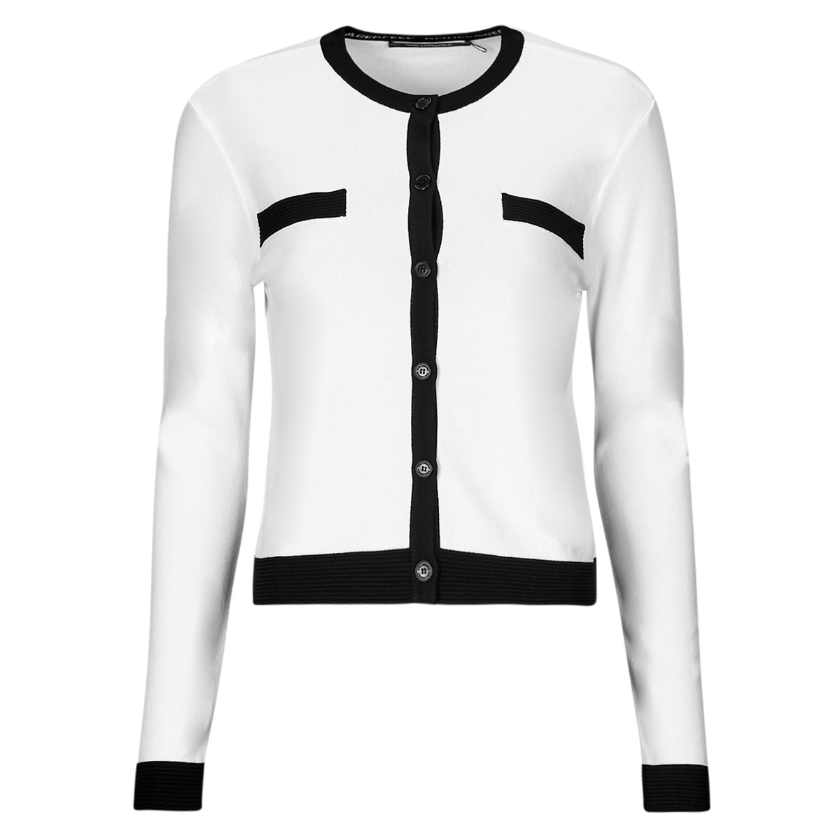 Karl Lagerfeld - CLASSIC LSLV CARDIGAN - White / Black