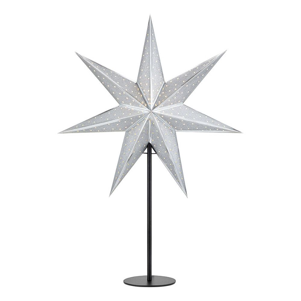 ADVENTSSTJERNE MARKSLÖJD GLITTER STÅENDE Ø45CM SVART/SØLV