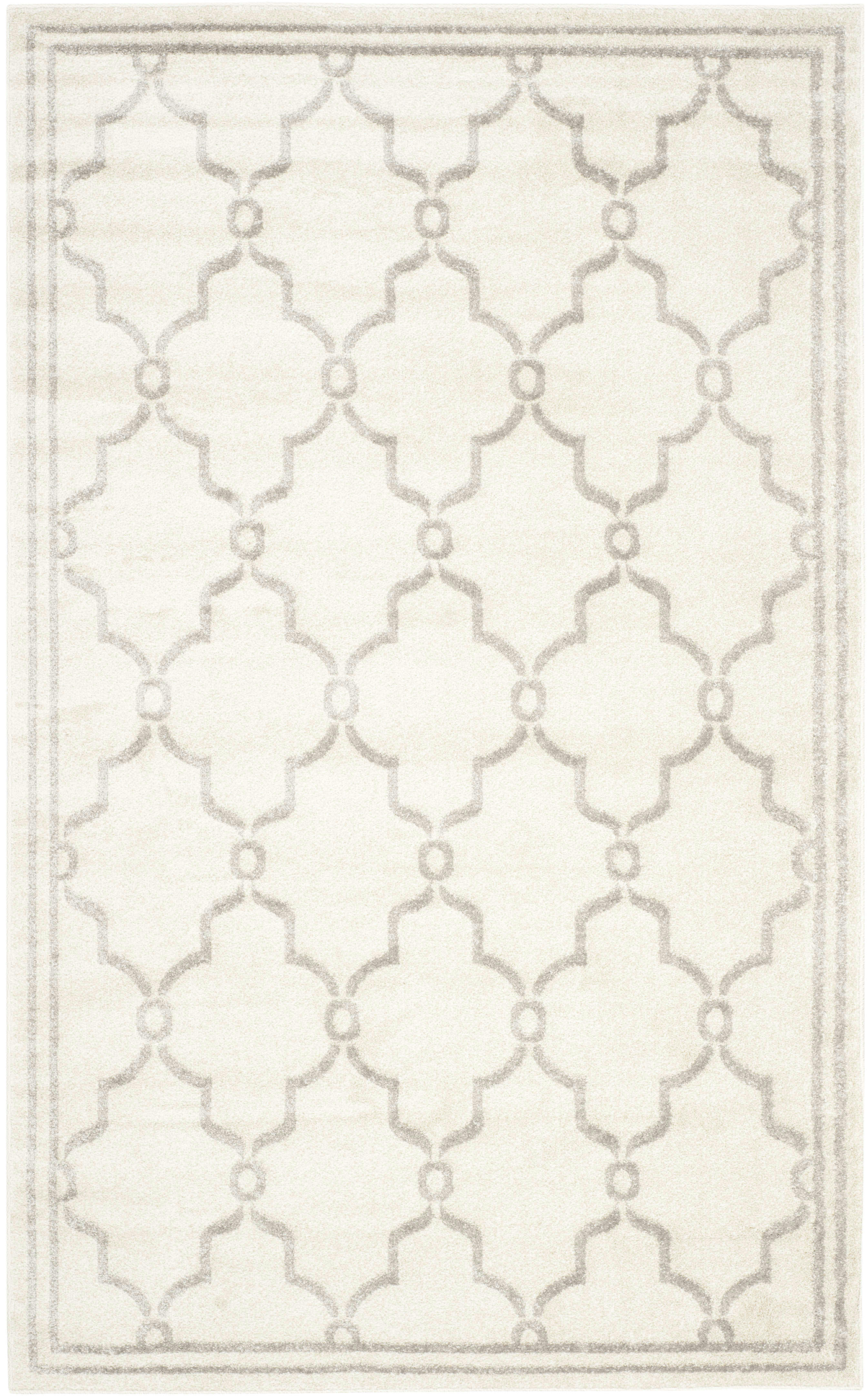 AMHERST - Tapis interieur & exterieur en ivoire & gris clair, 152 x 244 cm
