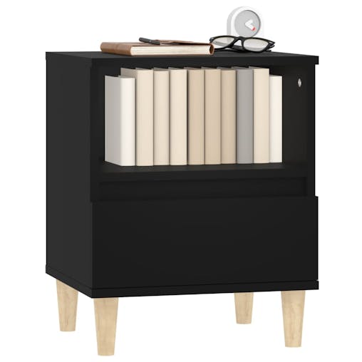NNEVL Bedside Cabinets 2 pcs Black 40x35x50 cm