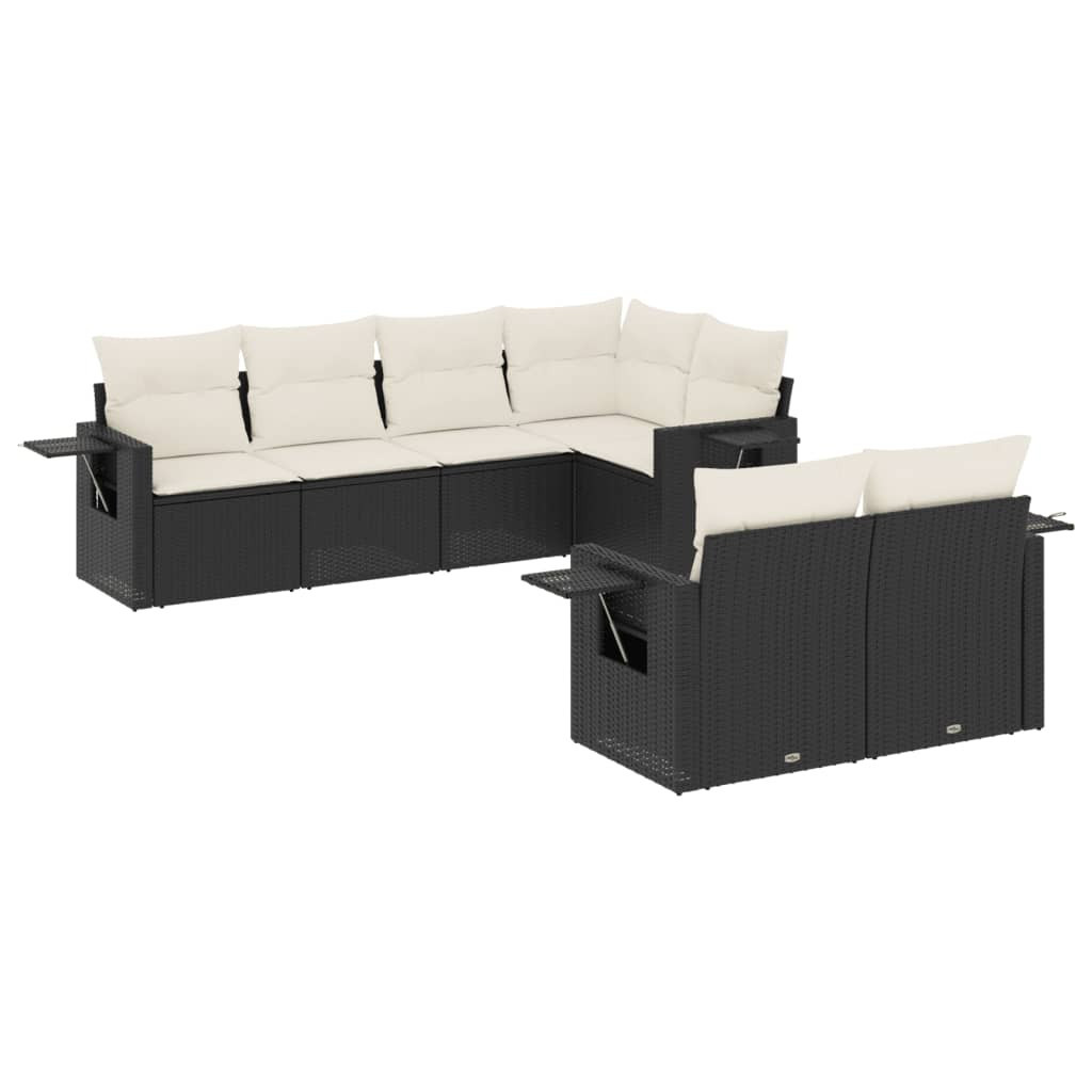 Zestaw mebli ogrodowych czarny technorattan komplet mebli na taras balkon