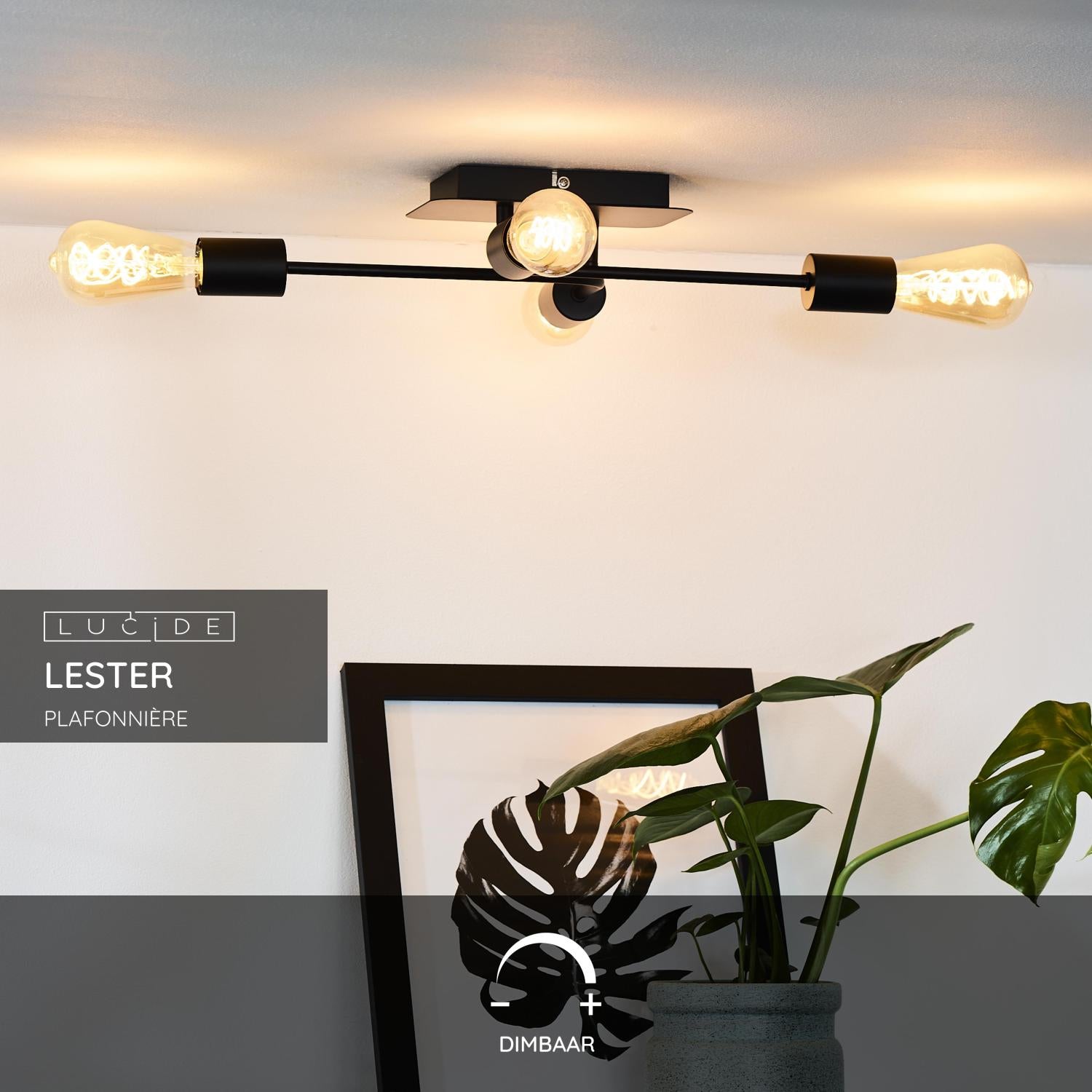 Lucide LESTER Plafonnière - Zwart