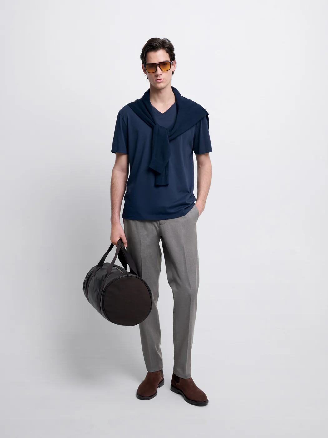 Chino taille semi-élastiquée