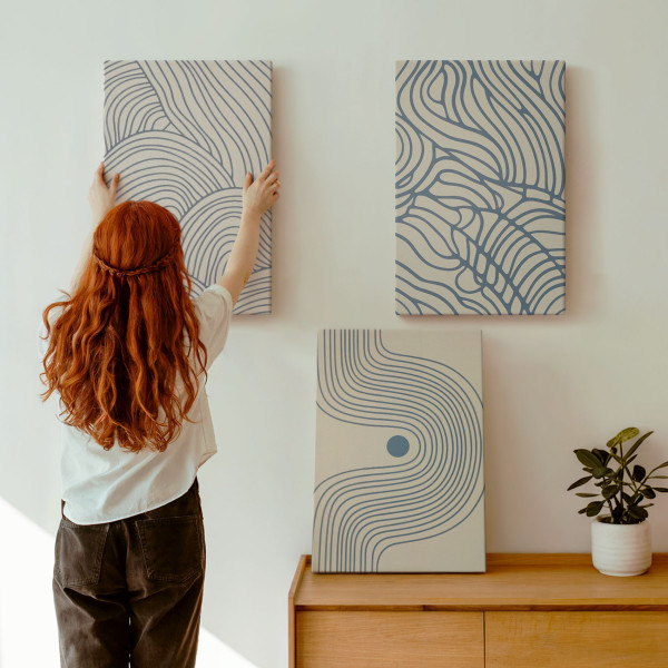 Obraz canvas 3 częściowy Dekoracyjne fale | 3x40x60 | Wallfluent