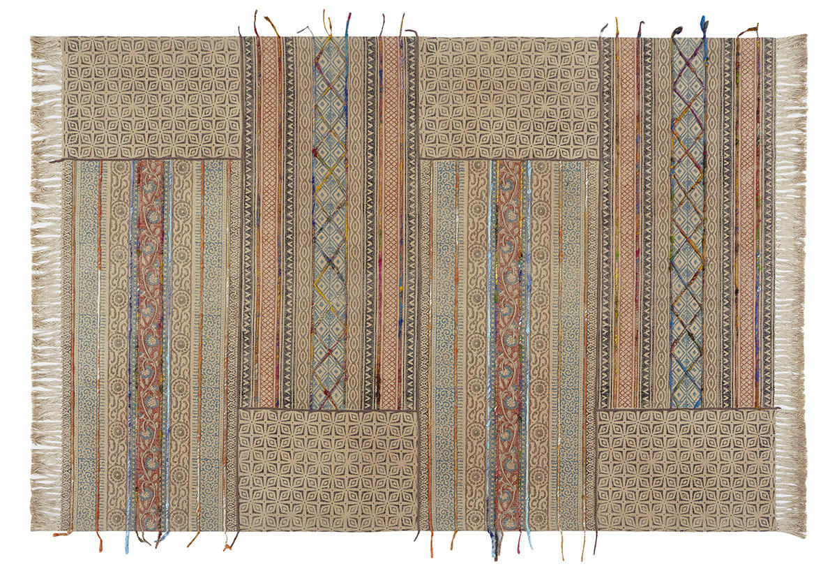 COLOURFUL - Tapis rectangulaire en coton multicolore