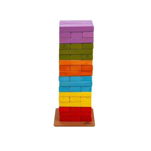 Rainbow Jenjo Wooden Tumbling Tower Game 54cm