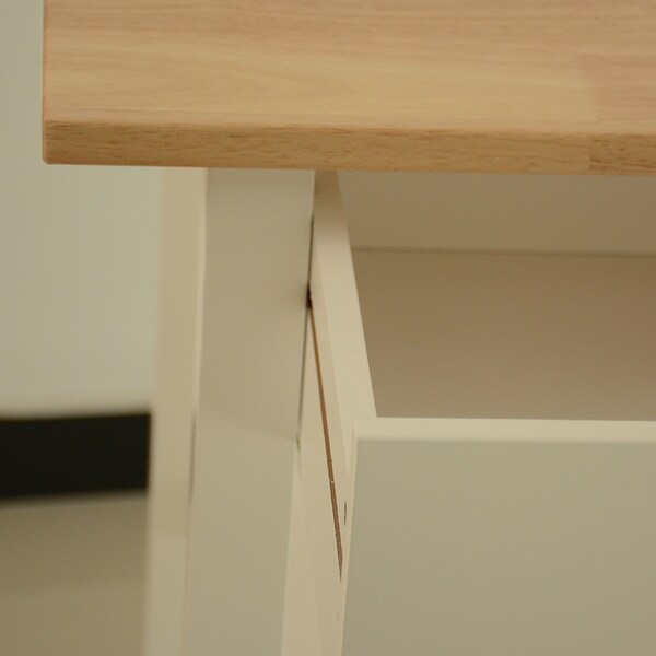 Kitchen Island with Two Lockable Wheels