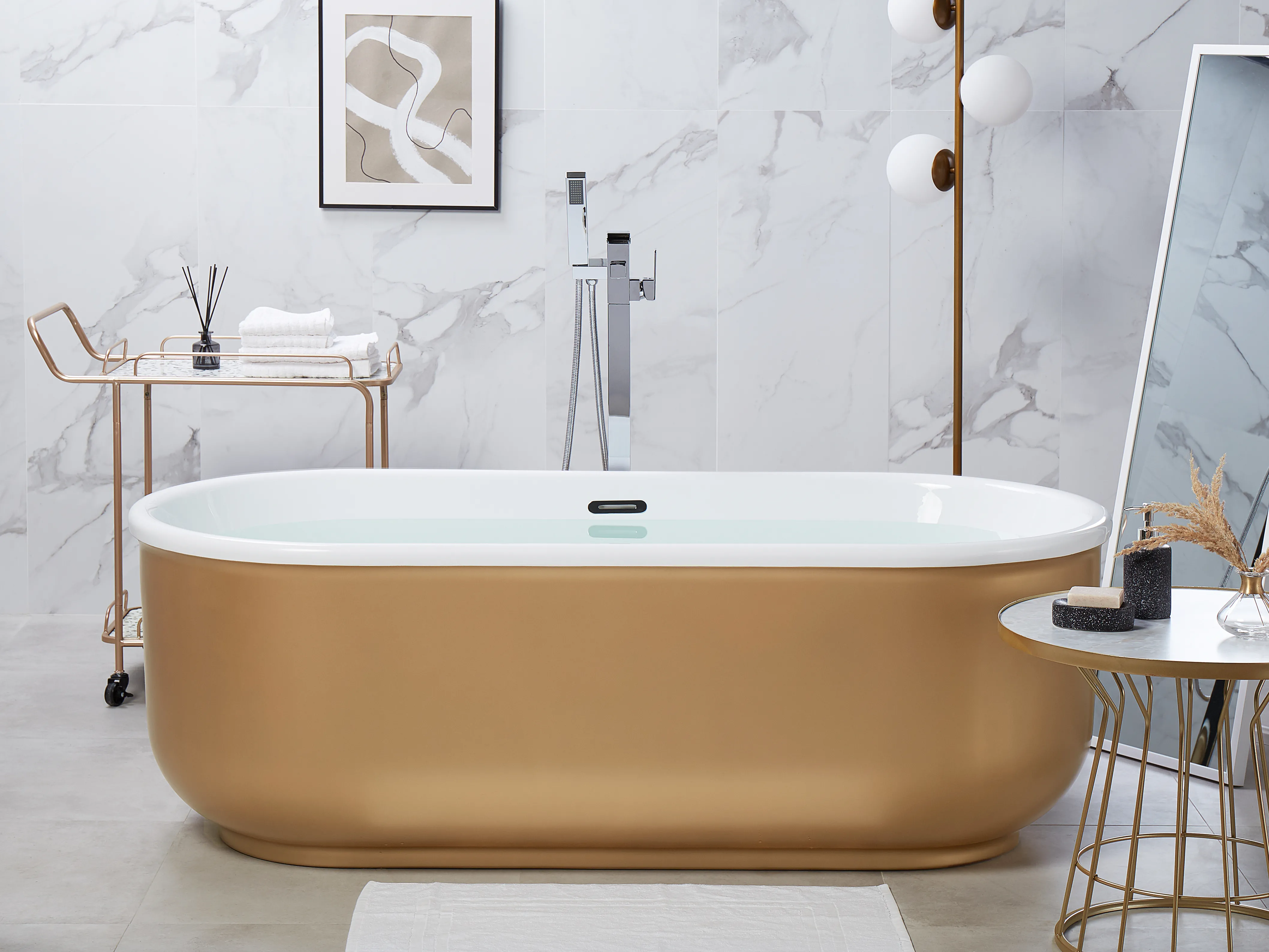 Freestanding Bathtub PINEL 1700 x 800 mm Gold