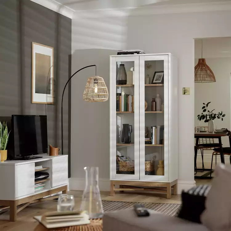 Habitat Zander Display Unit - White & Oak Effect