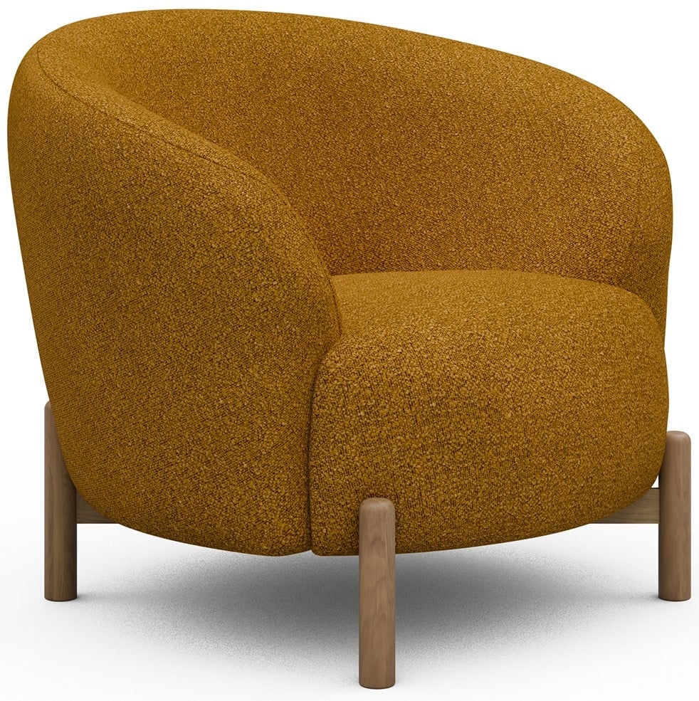 Kragelund Gran Fauteuil Oker Bouclé   Eiken