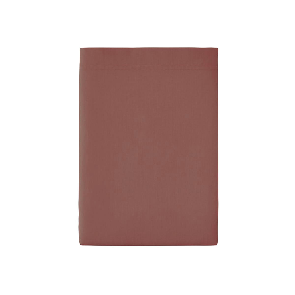 PREMIÈRE - Drap plat en percale de coton bois de rose 270x300