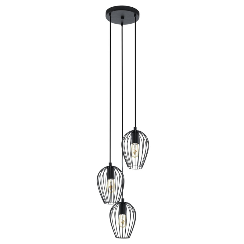 Suspension Newton noire Ø 38 cm E27 3 x 60 W EGLO