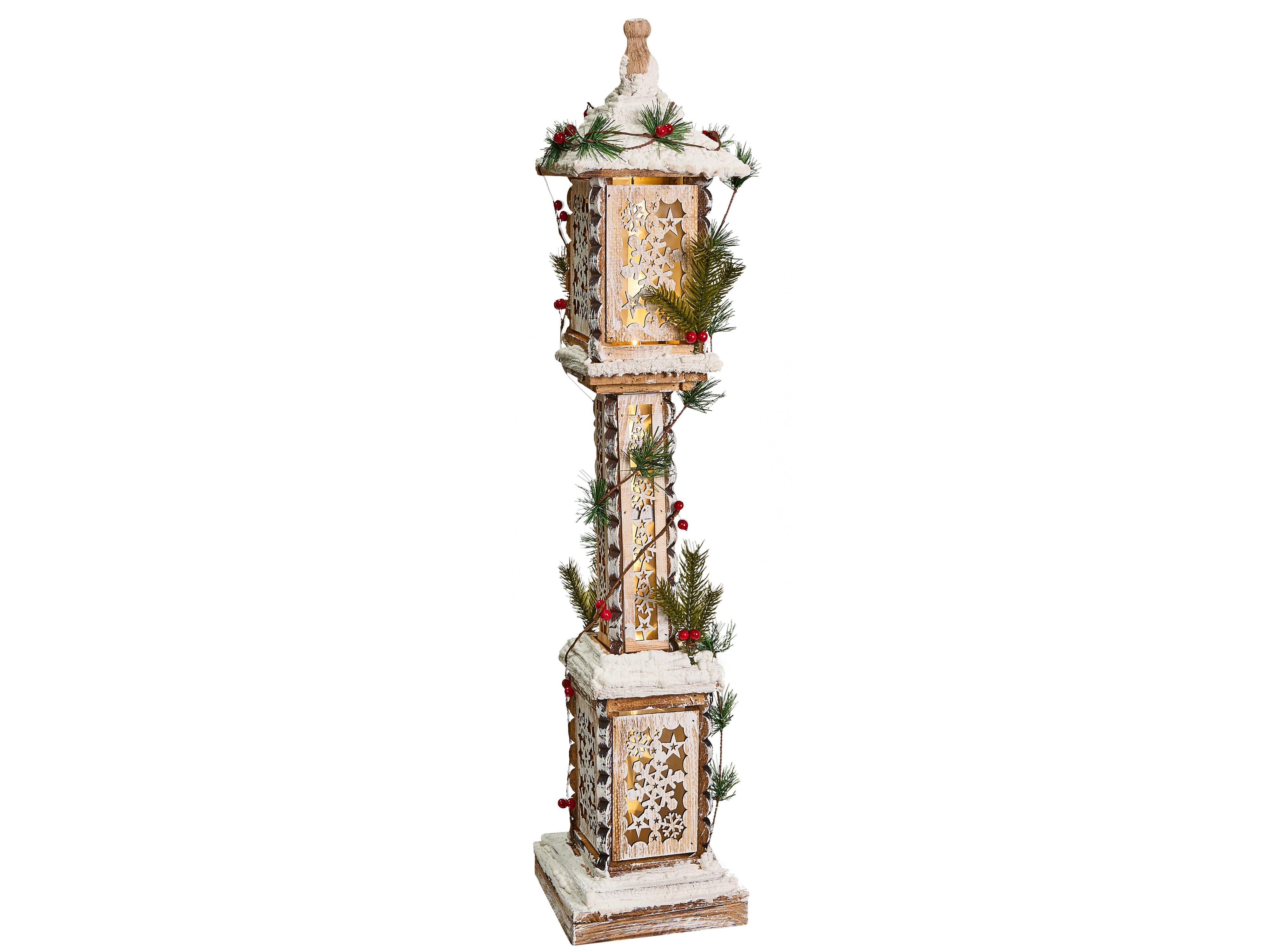 Christmas Decoration LED LENTIRA Post Lamp 80 cm Light Brown