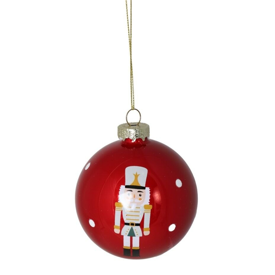 Bombka szklana 12 sztuk czerwona Nutcracker