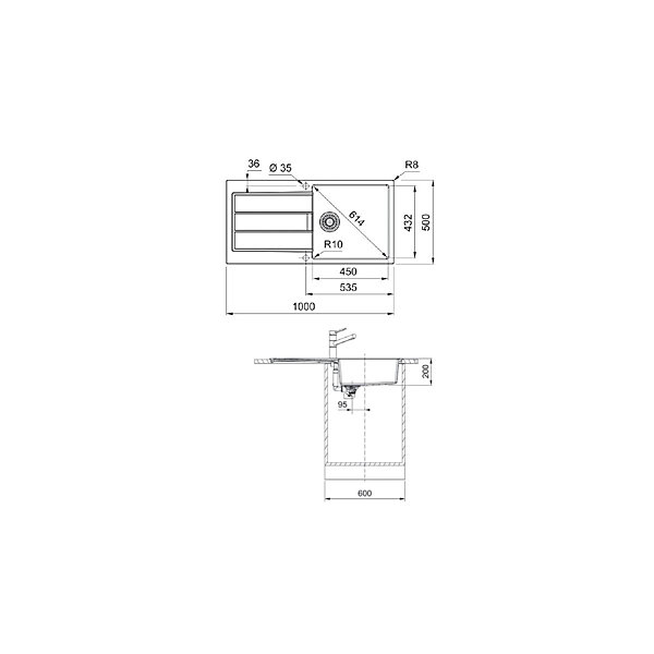 Evier Franke Sirius 2 Tectonite S2D611-100 - Blanc Artic (Moucheté)