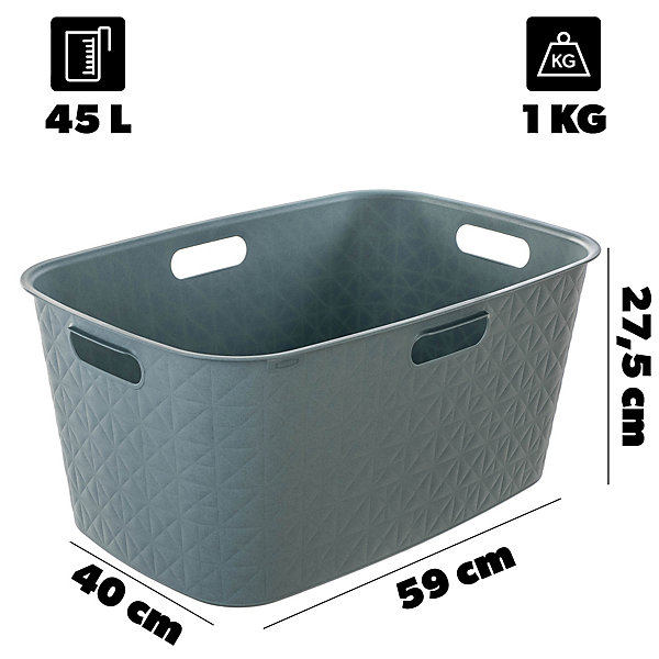 Panier à Linge Turquoise 45L Récipient à Linge CURVER Softex
