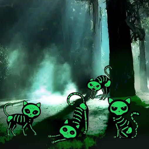 NNETM Midnight Guardian: 4pcs Black Cat Silhouette Yard Sign with Stakes