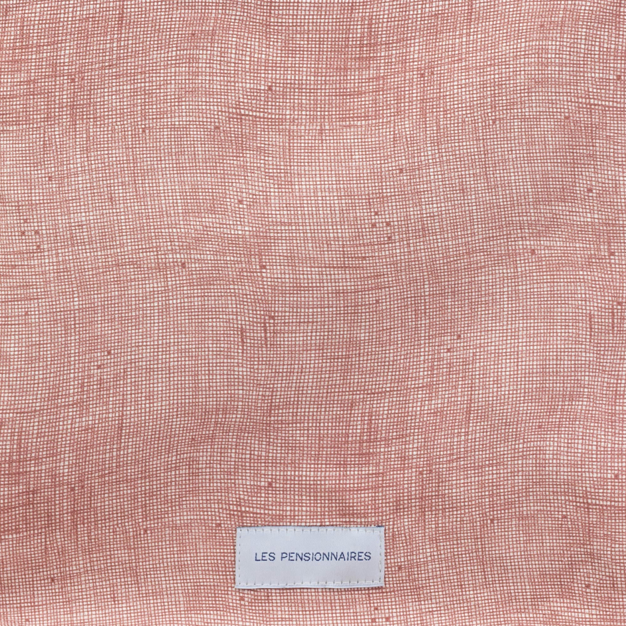 - Sac zippé en toile de coton bio bois de rose quadrillé