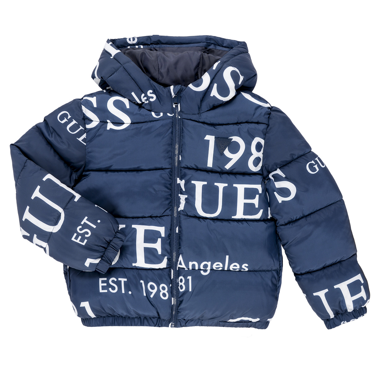 Guess - OVERSIZE HOODED LS PUFFER - Marine