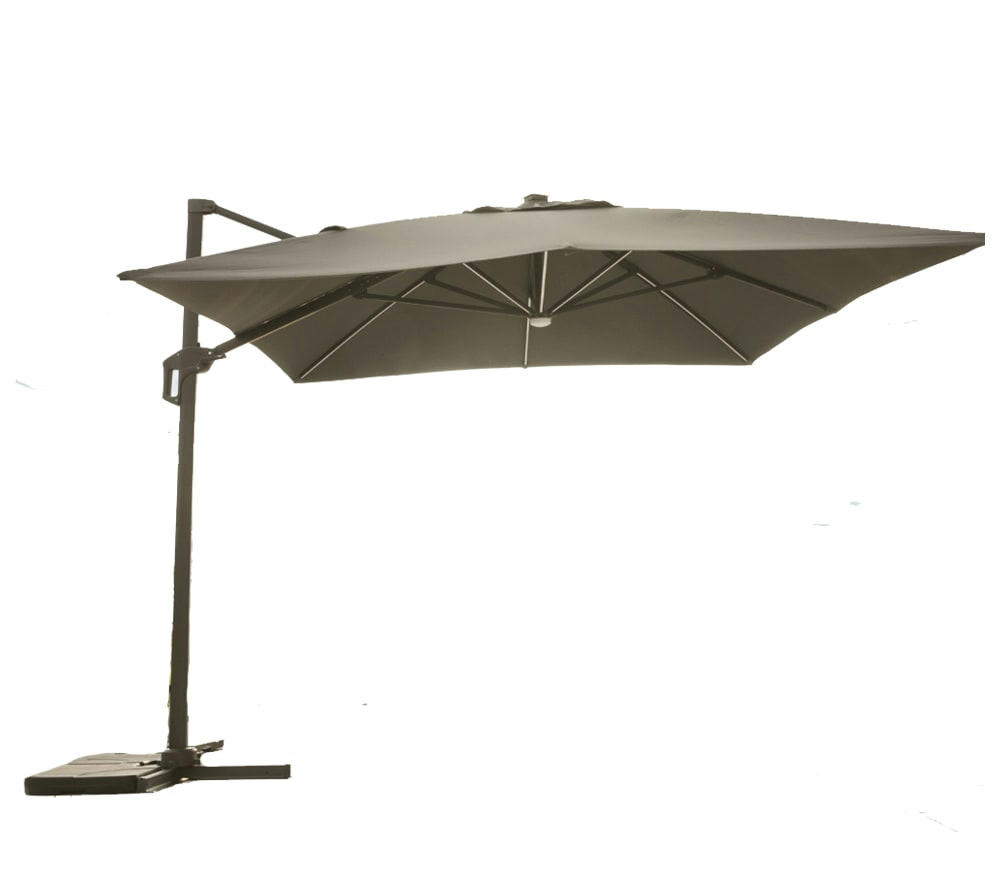 LUMINO - Parasol déporté 3x3m taupe - en aluminium