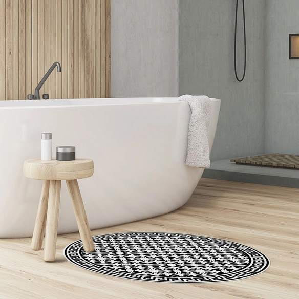 Vinyl Teppich »Lotta«, BxL:68 cm x 68 cm, schwarz|weiß