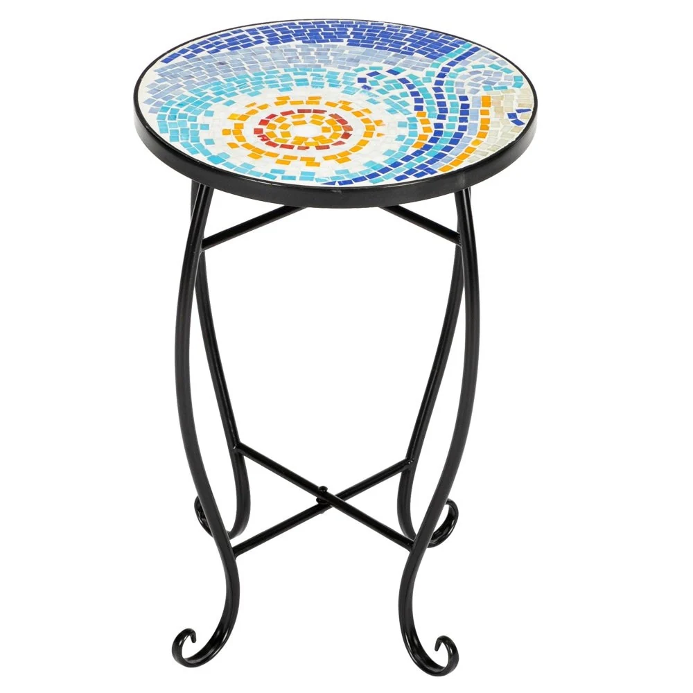 Cement Round Mosaic Bistro Table Coffee Table