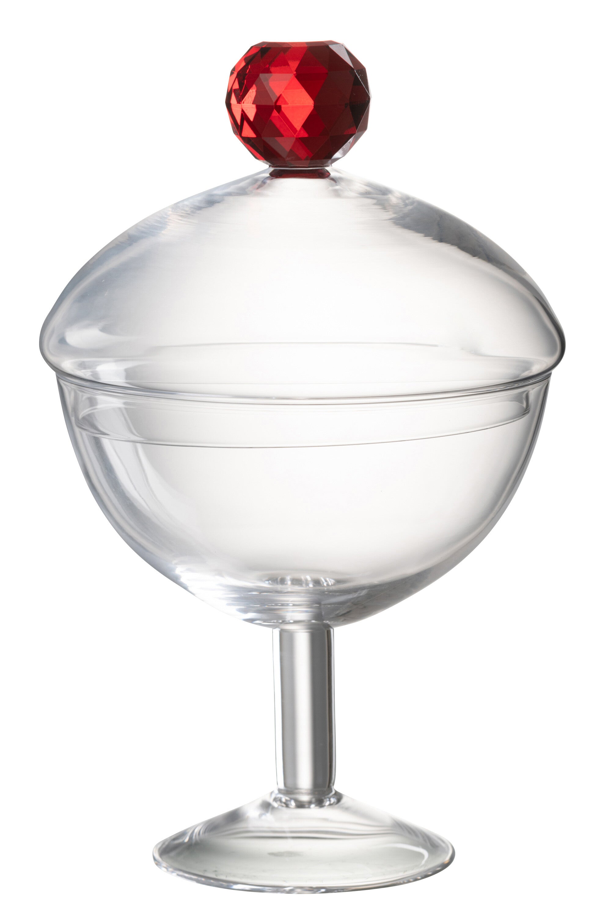 J-Line voorraadpot Diamant - kristalglas - roze transparant