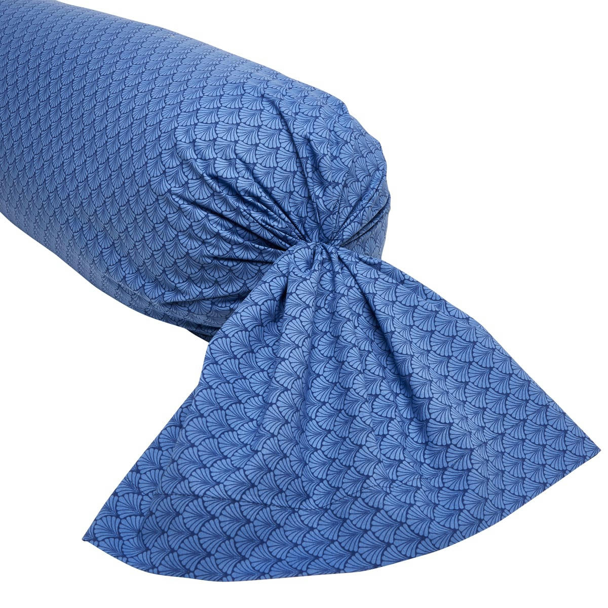 CAMILLE MARINE - Taie de traversin en bambou bleu marine 85x185