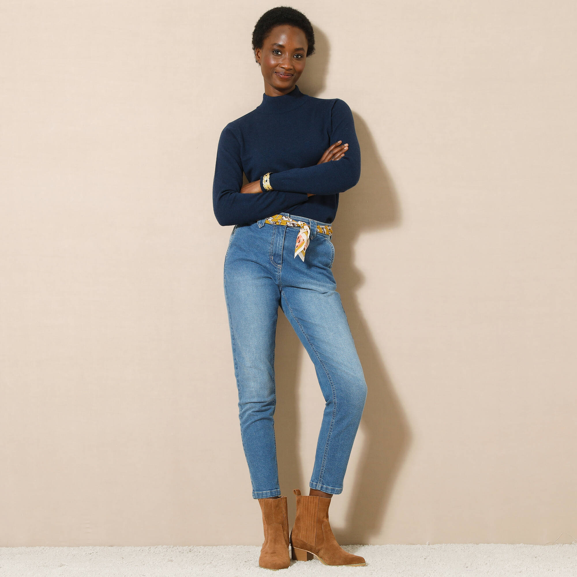 Pull col montant, laine d'agneau
