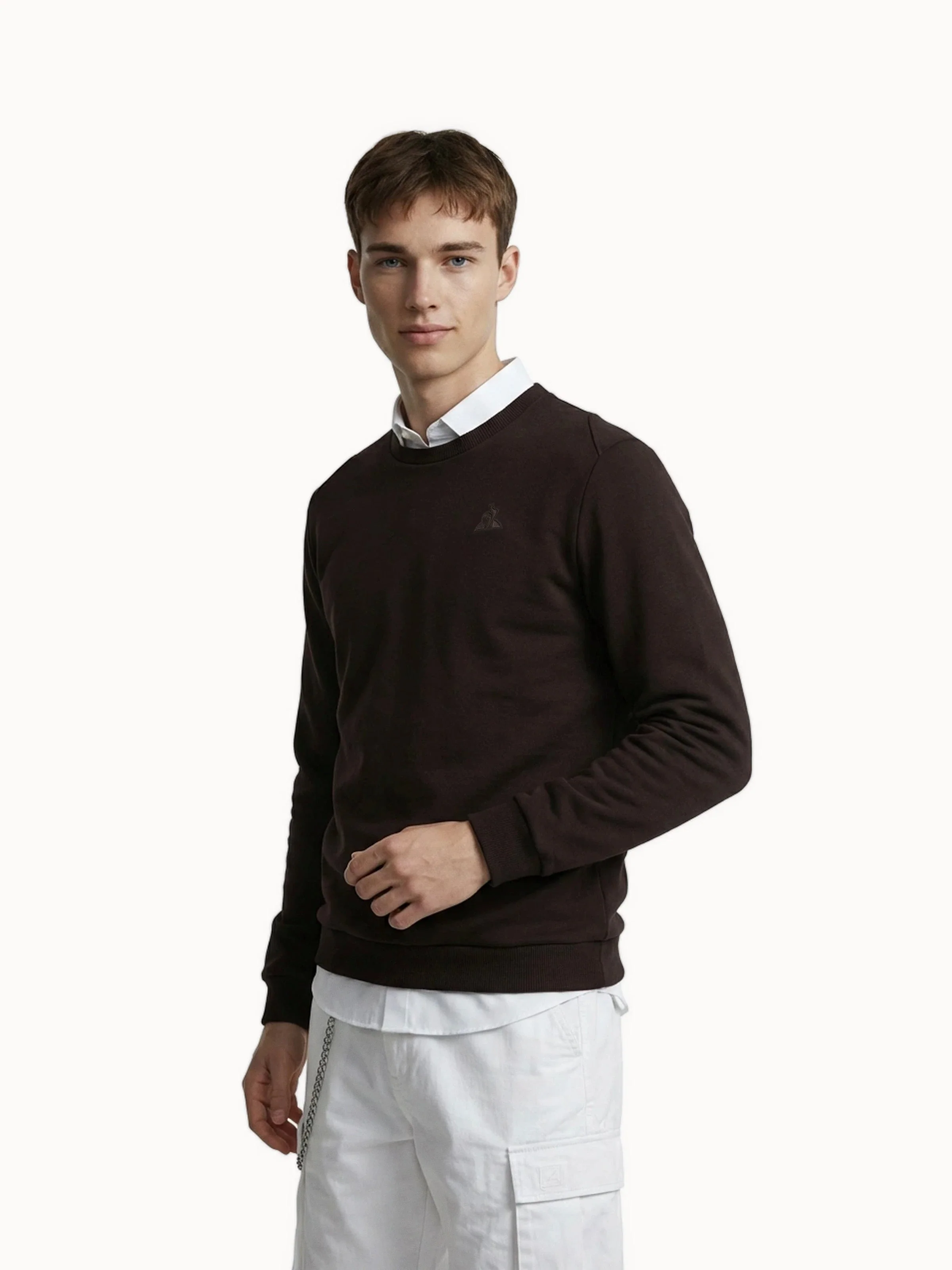 Sweat Essentiel double face avec logo brodé ton sur ton